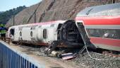 Uno de los vagones del tren de Iryo que descarriló, a 20 de enero de 2026. / Joaquín Corchero / Europa Press.