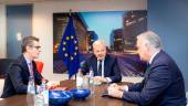 Félix Bolaños, Didier Reynders y Esteban González Pons. / Contactophoto / Comisión Europea / Europa Press.