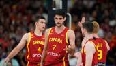 Jaime Pradilla y Santi Aldama, durante el partido jugado frente a Italia en junio de 2024. / Óscar J. Barroso / AFP7 / Europa Press.