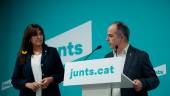 Laura Borrás y Jordi Turull, en una rueda de prensa. / David Zorraquino / Europa Press.