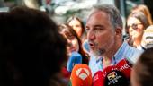 Elías Bendodo, en declaraciones a los medios de comunicación. / Alejandro Martínez Vélez / Europa Press.