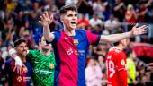 Antonio Pérez celebra el quinto gol marcado al Jimbee Cartagena. / Barça. 