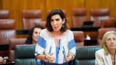 Rocío Blanco, durante la sesión de control del Pleno Parlamentario. / Joaquín Corchero / Parlamento de Andalucía. 