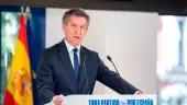 El presidente del Partido Popular, Alberto Núñez Feijóo, durante una rueda de prensa, en la sede del PP, a 31 de julio de 2025, en Madrid (España)/ Diego Puerta / PP / Europa Press. 
