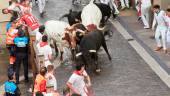 Primer encierro de los Sanfermines de 2025, con toros de Fuente Ymbro. / Eduardo Sanz / Europa Press. 