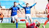 Hugo Díaz celebra uno de los 11 goles marcados esta temporada. / Linares Deportivo. 
