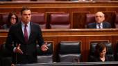 MADRID. El presidente del Gobierno, Pedro Sánchez, durante su intervención en el Pleno del Congreso de los Diputados para responder a las preguntas de la sesión de control al Gobierno, donde la gestión durante la crisis sanitaria de la covid-19 continúa en el punto de mira. 