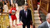 Sánchez, a la salida del pleno extraordinario celebrado en el Congreso de los Diputados. / Jesús Hellín / Europa Press.