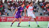 Agus Alonso junto al defensa Antonio, en el partido ante el Antoniano. Miranda López. / Real Jaén CF.
