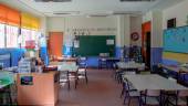 ALERTA. Una de las aulas completamente vacía perteneciente a un colegio de la Comunidad de Madrid.