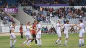 GOLEADA. Celebración de uno de los tantos de Juanca ante el Alhaurín de la Torre, encuentro que finalizó 6-1 para los blancos.