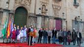 Julio Millán toma la palabra en el acto de presentación de las nuevas equipaciones del Real Jaén