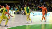 Alan Brandi celebra un gol en el Olivo Arena. 