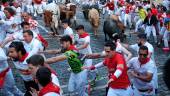 Quinto encierro de Sanfermines 2025, en Pamplona. / RTVE.
