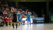 Eloy Rojas celebra uno de los tres goles marcados el sábado en el Olivo Arena. / Jaén Paraíso Interior