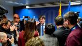 EN BRUSELAS. Carles Puigdmont comparece ante los medios de comunicación. 