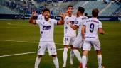 Curro, jugador del Real Jaén, después de marcar uno de los tantos frente Xerez Deportivo FC en la cuarta jornada de Segunda Federación. / Real Jaén CF.