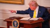 Donald Trump en el ala oeste de la Casa Blanca. / Andrew Leyden / Europa Press. 