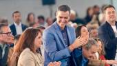 El presidente del Gobierno, Pedro Sánchez, durante el cierre de la campaña del PSOE. / Claudia Alba / Photogenic / Europa Press.
