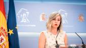 Verónica Martínez Barbero, durante una rueda de prensa en el Congreso de los Diputados. / Diego Radamés / Europa Press.