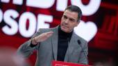 Pedro Sánchez, durante la clausura del 18º Congreso del PSOE de Aragón. / Marcos Cebrián / Europa Press.