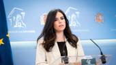 Pepa Millán, durante una rueda de prensa en el Congreso de los Diputados. / Diego Radamés / Europa Press.