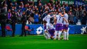 Los jugadores del Real Jaén durante el partido. / Fotografías del Real Jaén: Miranda López.