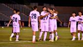Celebración de uno de los goles del Real Jaén. / Juande Ortiz. 