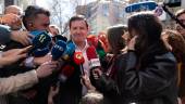 El presidente de la Junta de Castilla y León, Alfonso Fernández Mañueco, a su llegada a la reunión de la Junta Directiva Nacional del partido en la sede del PP en la calle Génova, a 16 de marzo de 2026, en Madrid (España). / Eduardo Parra / Europa Press.