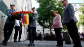 RECUERDO. Angela Merkel en el acto conmemorativo.