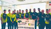 equipo. Conjunto masculino del Unicaja-Jaén Paraíso Interior que participó en el Nacional de Pista Cubierta.