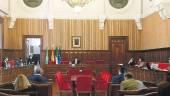 PRECAUCIONES. Sesión extraordinaria en el salón de plenos de la Diputación Provincial.