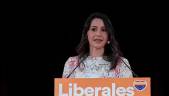 La presidenta de Ciudadanos, Inés Arrimadas, en el acto de clausura de la convención política del partido celebrada en Madrid.