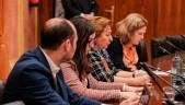 Representantes de la Asociación de Mujeres de Cooperativas Agroalimentarias, en la comisión ante el Parlamento de Andalucía. 