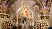 Así lucía esta mediodía la Virgen de la Cabeza en el camarín del Santuario en el Cerro del Cabezo.