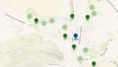 EN WEB. Vista de los puntos del mapa de Jaén donde se ofrece ayuda, extraído de la plataforma “Frena la Curva”.