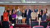 FOTO DE FAMILIA. Los homenajeados posan junto con Juan Pedro Rísquez, Trinidad Rus y Enrique Ordieres.