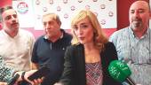 COMPARECENCIA. Carmen Castilla atiende a los medios en su visita a la sede de UGT en Jaén.