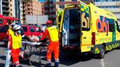 El servicio de emergencias 061 durante una intervención. 