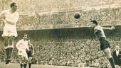 AÑOS 50. Encuentro del Real Jaén en el partido de inauguración del Camp Nou el 6 de octubre de 1957. Perdieron por 6 a 1.