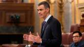 Pedro Sánchez, interviene durante el pleno extraordinario celebrado en el Congreso de los Diputados. / Eduardo Parra / Europa Press.