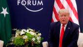 LLEGADA. Donald Trump, a su llegada al Foro Económico Mundial de Davos (Suiza).