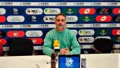 Pedro Díaz en rueda de prensa previa al partido contra el Real Jaén. / Antonio del Arco Sánchez.