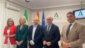 Elena González, Rocío Hernández, José Luis Olivares, Jesús Estrella y Jesús de la Paz, en la delegación de Gobierno de la Junta en Jaén. / Ana Isabel Bravo / Diario JAÉN. 
