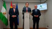 Francisco Javier Carazo, José Antonio Nieto y Jesús Estrella durante la rueda de prensa. / Fran Miranda / Diario JAÉN.