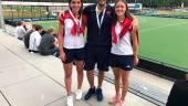 representantes. Ángela Arjona, José Manuel López y Lidia Serrano, con la selección española.