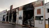 Fachada de la nave tras el incendio. / Ayuntamiento de Andújar.