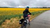 DEPORTISTA. María Belén Herreros, en una ruta en bicicleta.