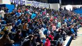 Aficionados ocupan una grada del estadio durante el duelo Linares Deportivo-Sevilla de Copa del Rey.