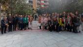 Autoridades y representantes de Apaem, Feafes y Faisem en Jaén, tras el descubrimiento de “Cabezas y Vacíos”. / F. Gaitán / Diario JAÉN